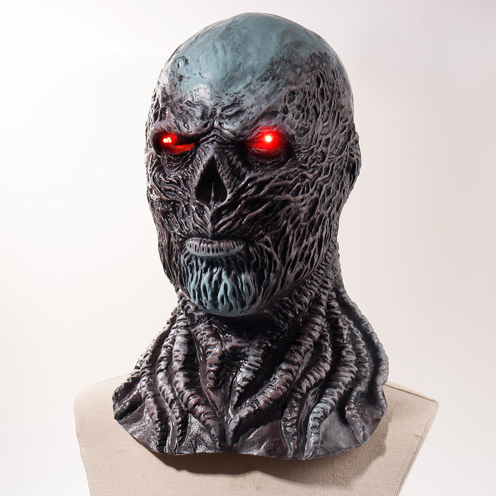 Vecna-Inspired Full Face Latex Mask – Scary Horror Halloween Costume Headgear