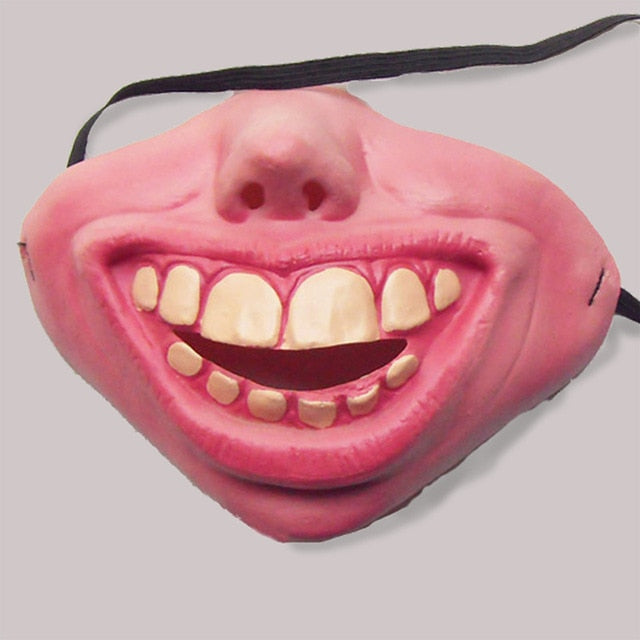 Funny Scary Clown Half Face Mask – Latex Horror Masquerade Halloween Party Mask