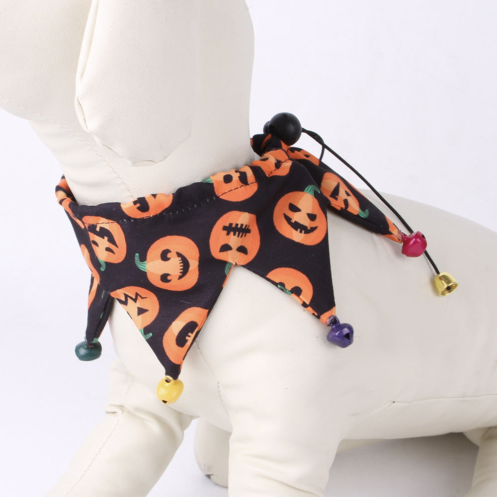 Skull Cat Halloween Costume Set – Pet Hat & Scarf Cape for Dogs & Cats