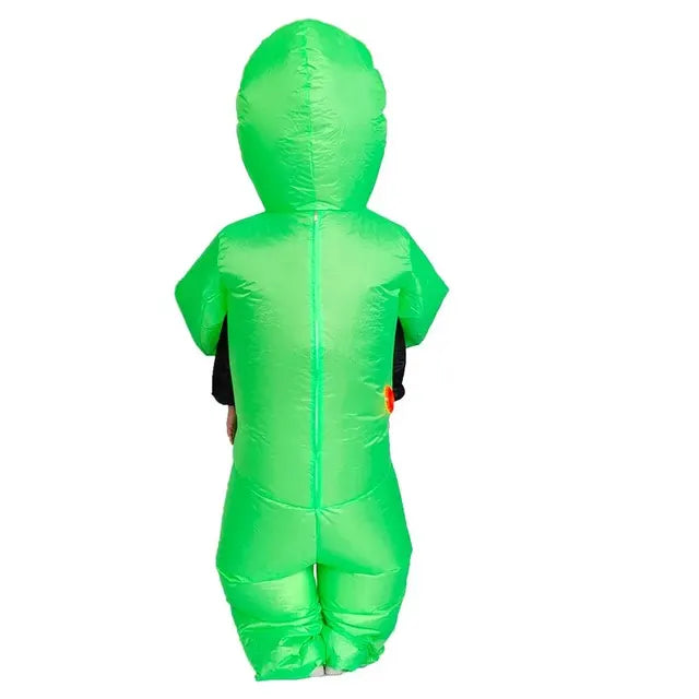 Funny Green Alien Inflatable Halloween Costume – Adult Cartoon Character Suit