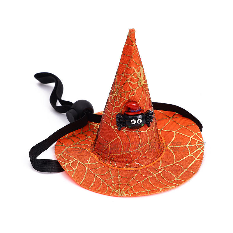 Spider Web Witch Hat, Pumpkin & Bat Hats for Dogs & Cats