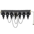 Black Lace Gemstone Choker Collar – Gothic Halloween Costume Necklace