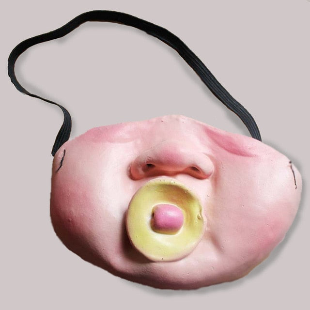 Funny Scary Clown Half Face Mask – Latex Horror Masquerade Halloween Party Mask
