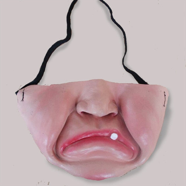Funny Scary Clown Half Face Mask – Latex Horror Masquerade Halloween Party Mask