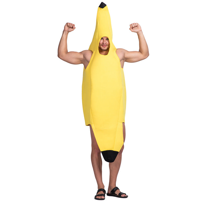Funny Banana Halloween Costume – Adult One-Piece Fruit Tunic for Parties & Carnival