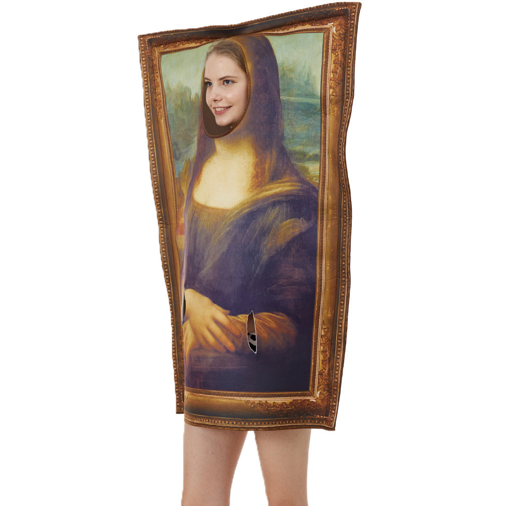 Walking Mona Lisa Halloween Costume – Funny Wearable Painting Performance Suit