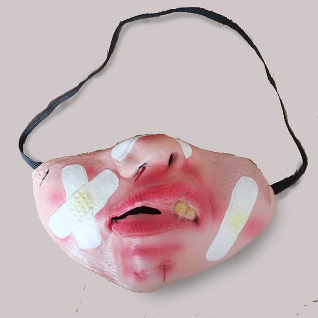 Funny Scary Clown Half Face Mask – Latex Horror Masquerade Halloween Party Mask