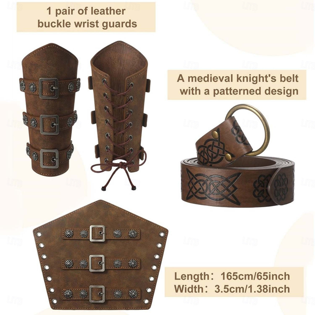 5-Piece Men’s Medieval Renaissance Pirate Costume Set