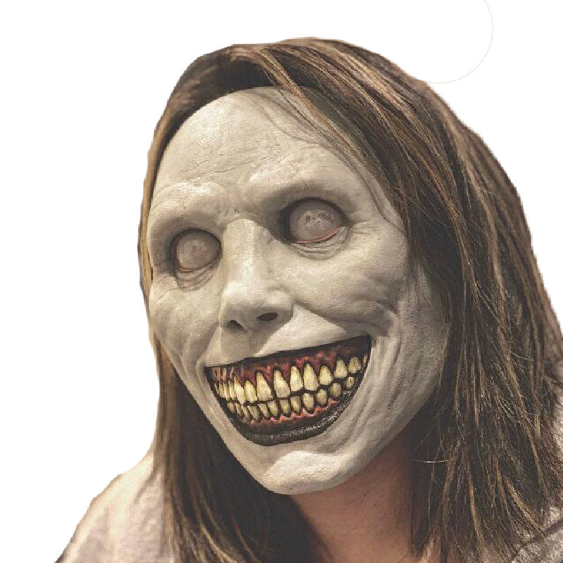 Scary White-Eyed Horror Mask – Exorcist-Inspired Halloween Demon Headgear