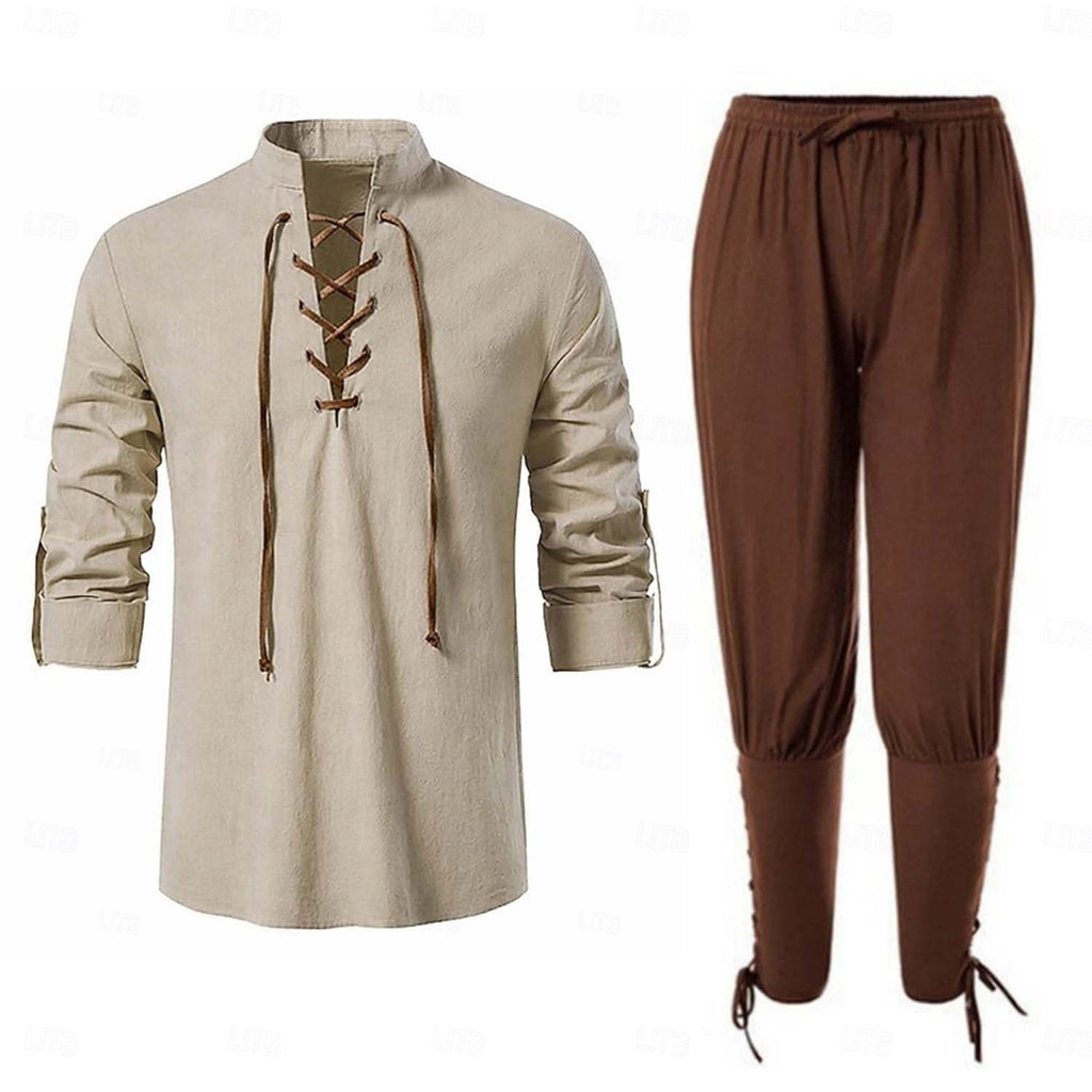 5-Piece Men’s Medieval Renaissance Pirate Costume Set