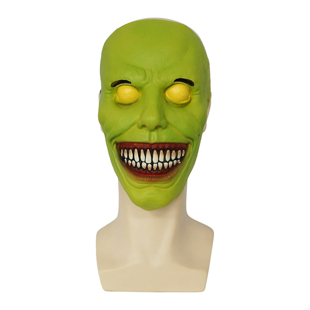 Scary White-Eyed Horror Mask – Exorcist-Inspired Halloween Demon Headgear