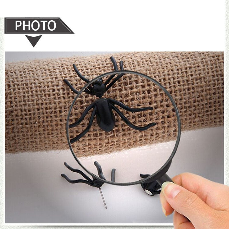 3D Black Spider Halloween Ear Stud