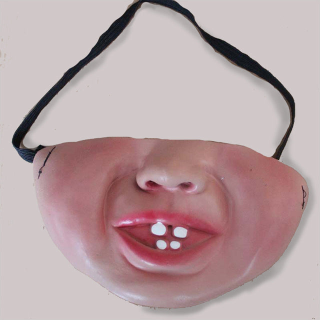 Funny Scary Clown Half Face Mask – Latex Horror Masquerade Halloween Party Mask