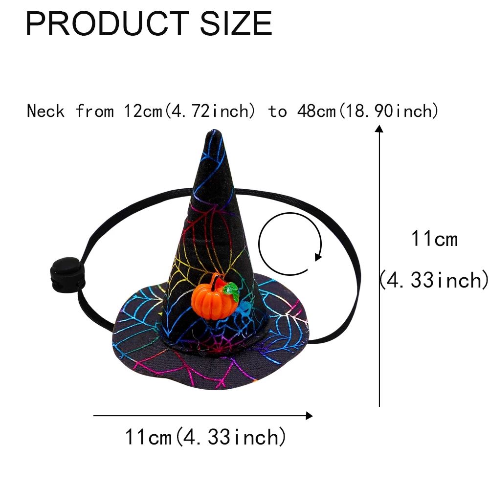 Spider Web Witch Hat, Pumpkin & Bat Hats for Dogs & Cats