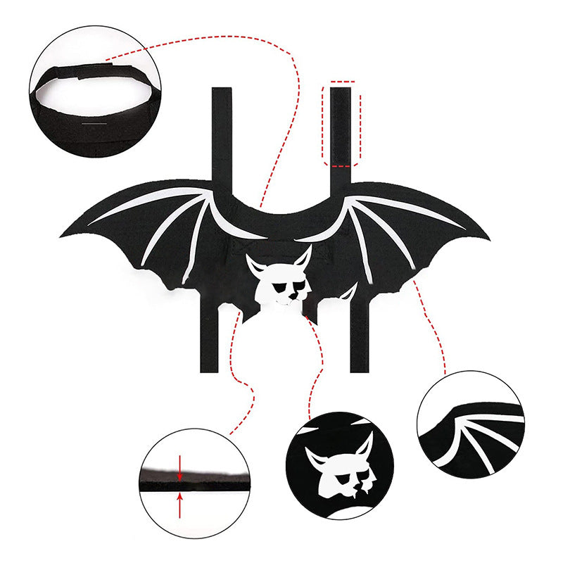 Halloween Pet Bat Wings – Funny Demon & Printed Bat Costume Accessories for Dogs & Cats