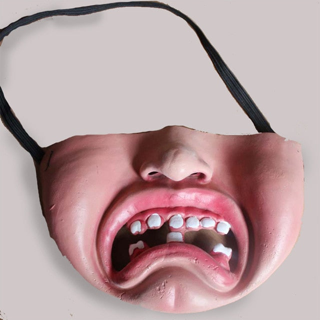 Funny Scary Clown Half Face Mask – Latex Horror Masquerade Halloween Party Mask