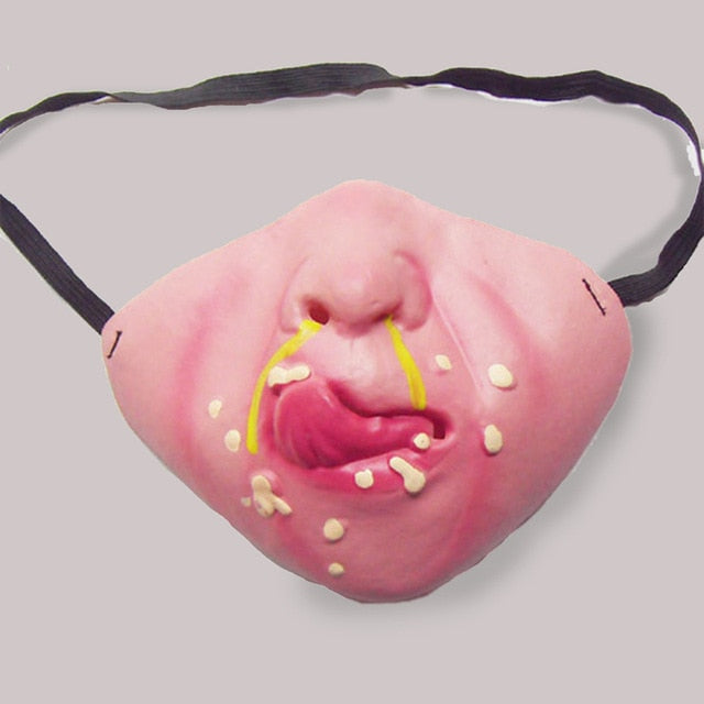 Funny Scary Clown Half Face Mask – Latex Horror Masquerade Halloween Party Mask