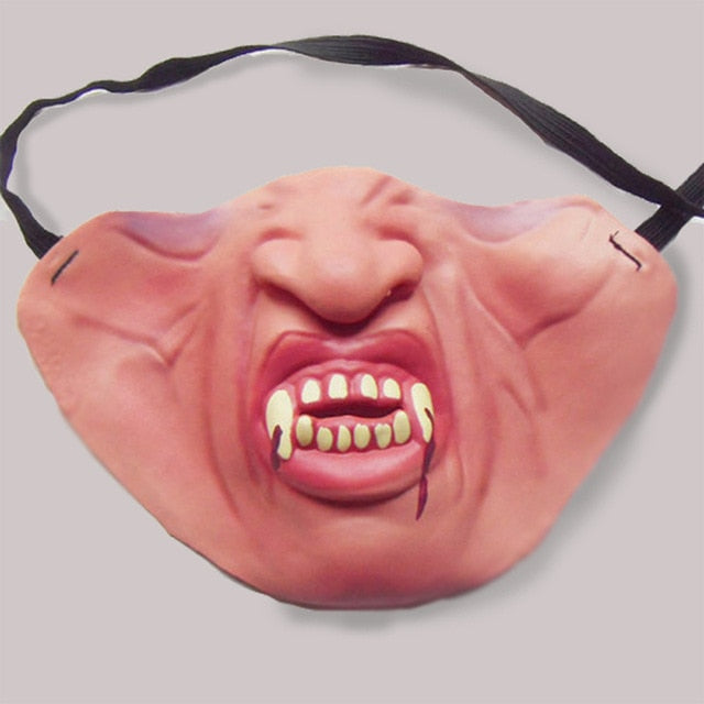 Funny Scary Clown Half Face Mask – Latex Horror Masquerade Halloween Party Mask