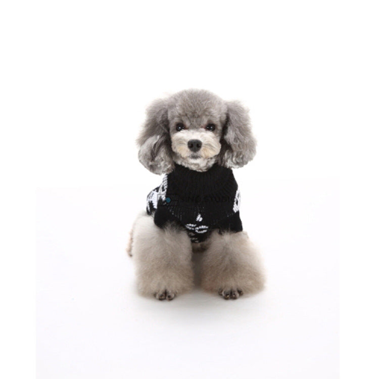 Skull Halloween Pet Sweater – Cozy Acrylic Dog & Cat Sweater for Fall & Winter