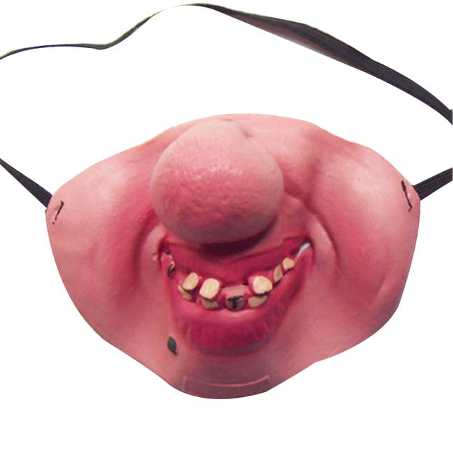 Funny Scary Clown Half Face Mask – Latex Horror Masquerade Halloween Party Mask