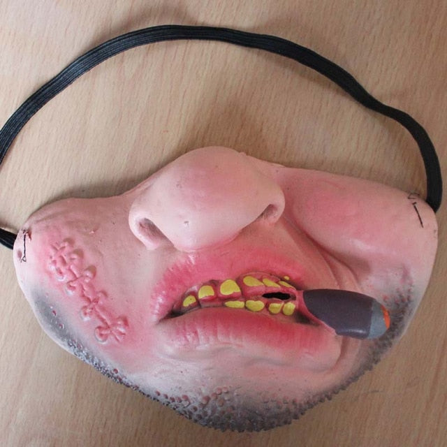 Funny Scary Clown Half Face Mask – Latex Horror Masquerade Halloween Party Mask