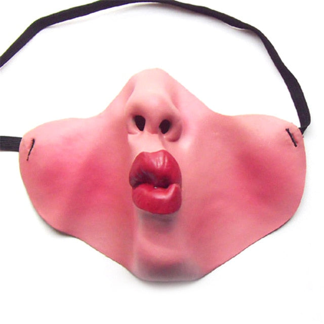 Funny Scary Clown Half Face Mask – Latex Horror Masquerade Halloween Party Mask