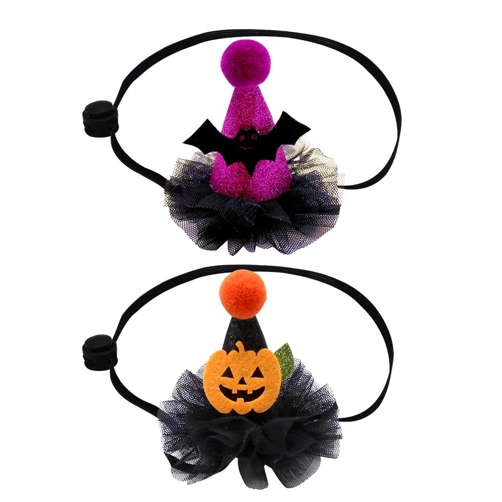 Spider Web Witch Hat, Pumpkin & Bat Hats for Dogs & Cats