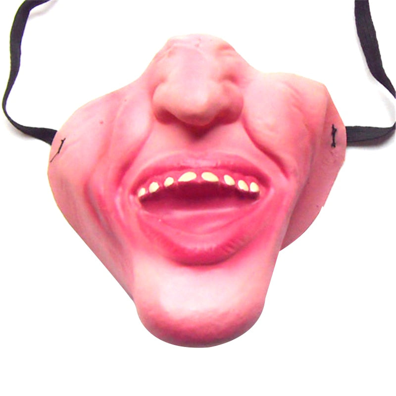 Funny Scary Clown Half Face Mask – Latex Horror Masquerade Halloween Party Mask