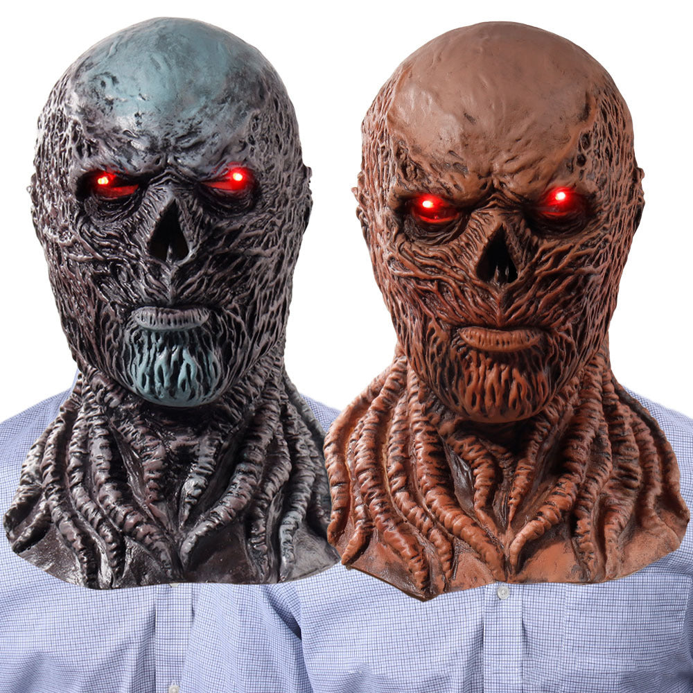 Vecna-Inspired Full Face Latex Mask – Scary Horror Halloween Costume Headgear