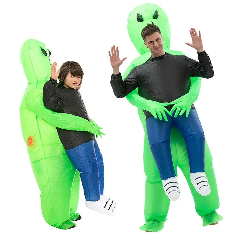 Funny Green Alien Inflatable Halloween Costume – Adult Cartoon Character Suit