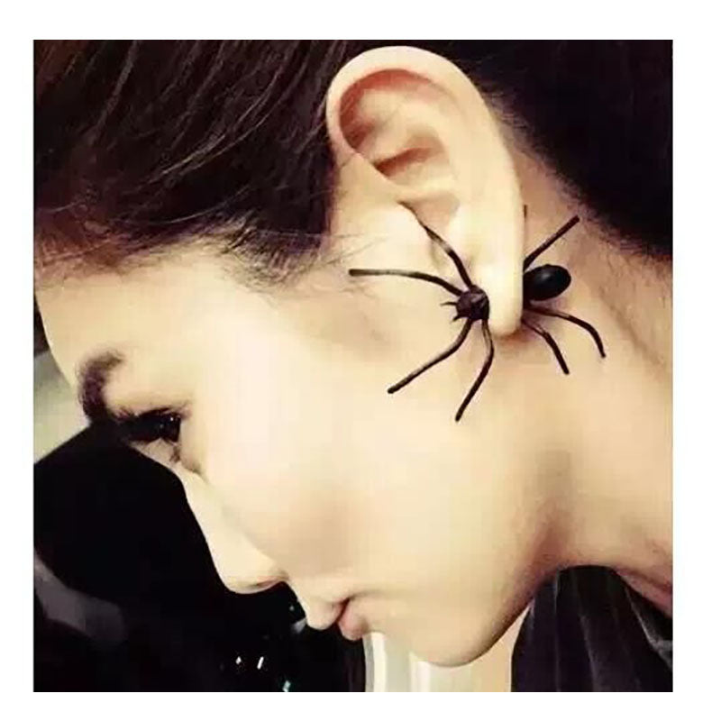 3D Black Spider Halloween Ear Stud