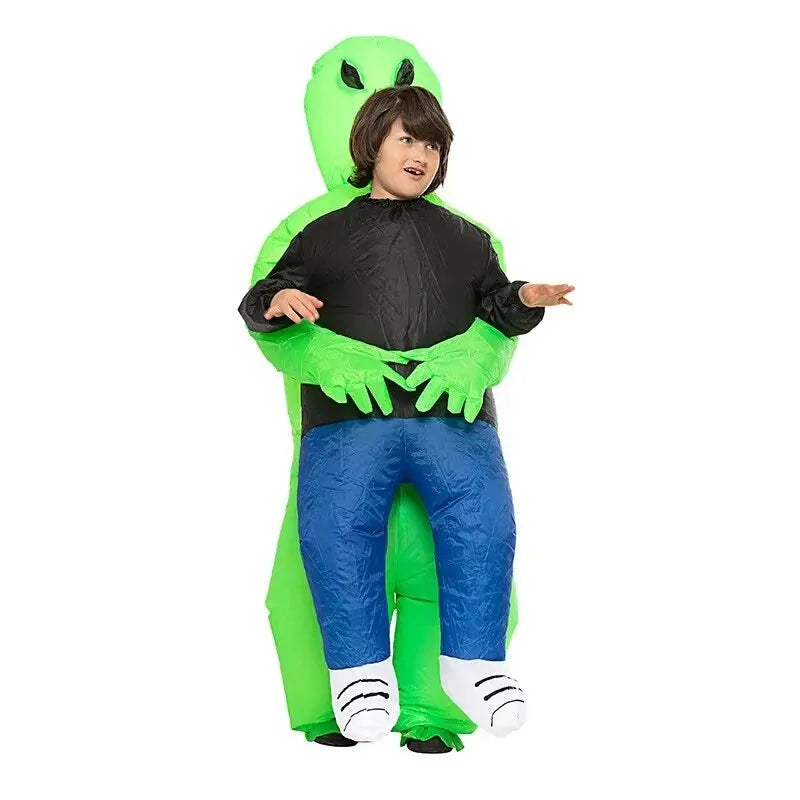 Funny Green Alien Inflatable Halloween Costume – Adult Cartoon Character Suit