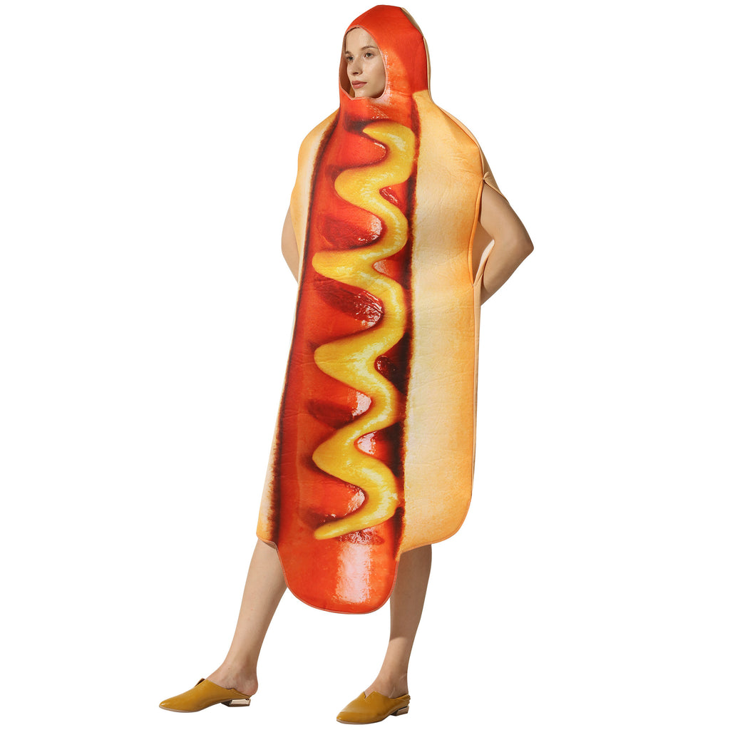 Funny Hot Dog Halloween Costume – One-Piece Adult Food Cosplay Outfit