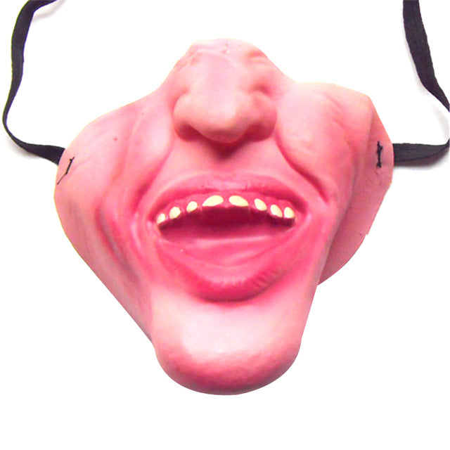 Funny Scary Clown Half Face Mask – Latex Horror Masquerade Halloween Party Mask