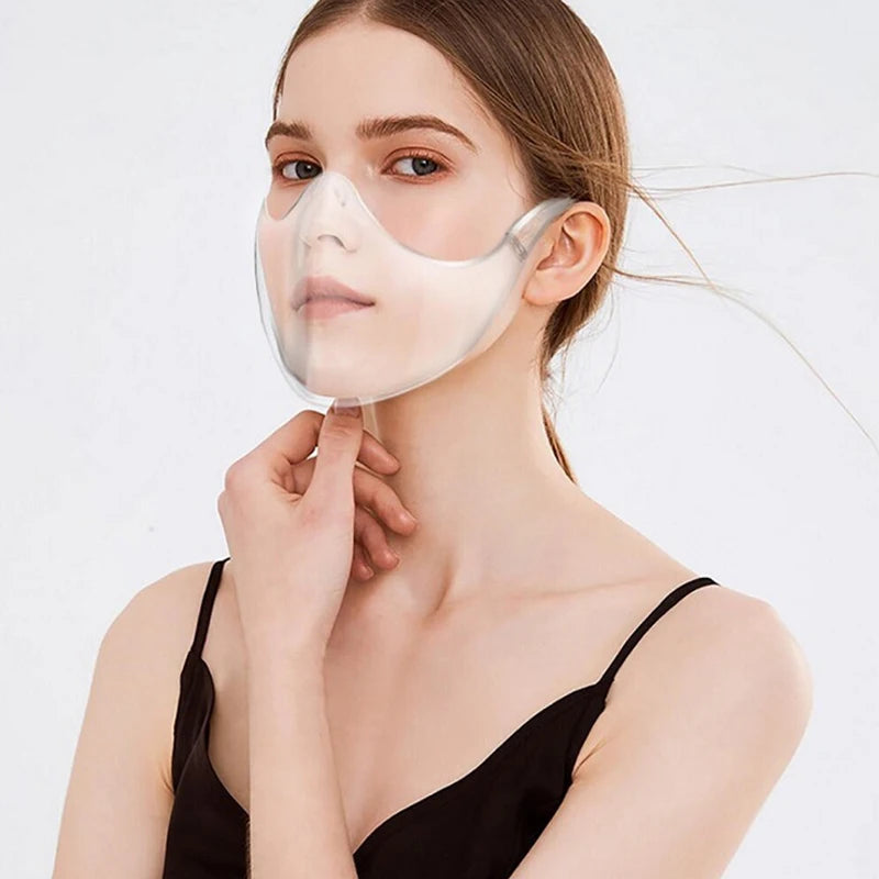 Oversized Clear Mirror Face Shield Halloween Mask – Futuristic Full-Face Costume Visor