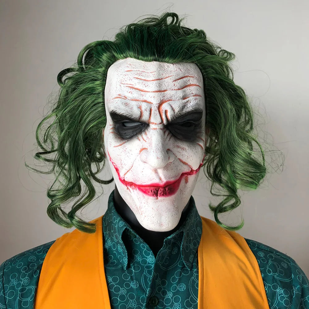 Joker Green Hair Latex Mask – Scary Halloween & Cosplay Costume