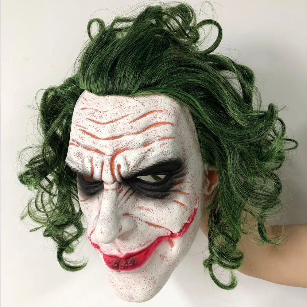 Joker Green Hair Latex Mask – Scary Halloween & Cosplay Costume