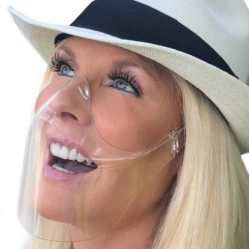 Oversized Clear Mirror Face Shield Halloween Mask – Futuristic Full-Face Costume Visor
