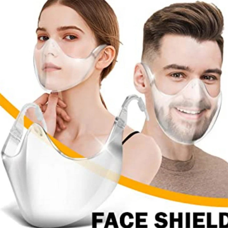Oversized Clear Mirror Face Shield Halloween Mask – Futuristic Full-Face Costume Visor