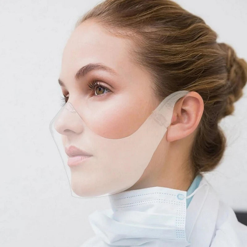 Oversized Clear Mirror Face Shield Halloween Mask – Futuristic Full-Face Costume Visor